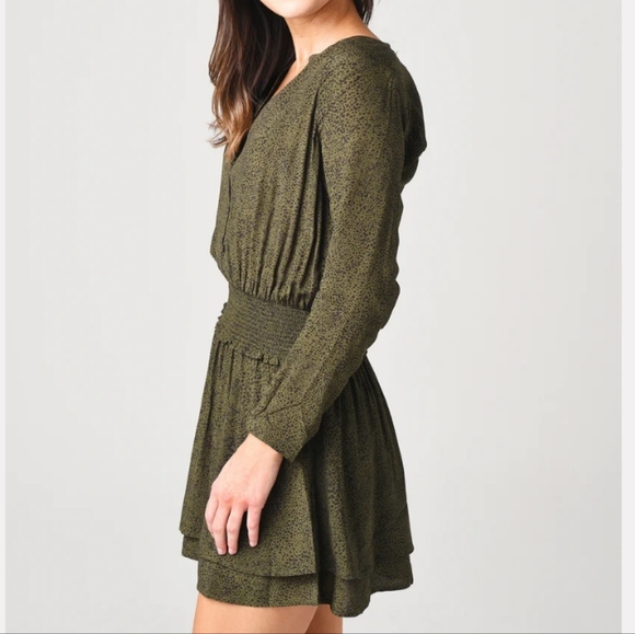 NEW Rails Jasmine mini dress speckle drop smock waist blouson size Large - Picture 4 of 10